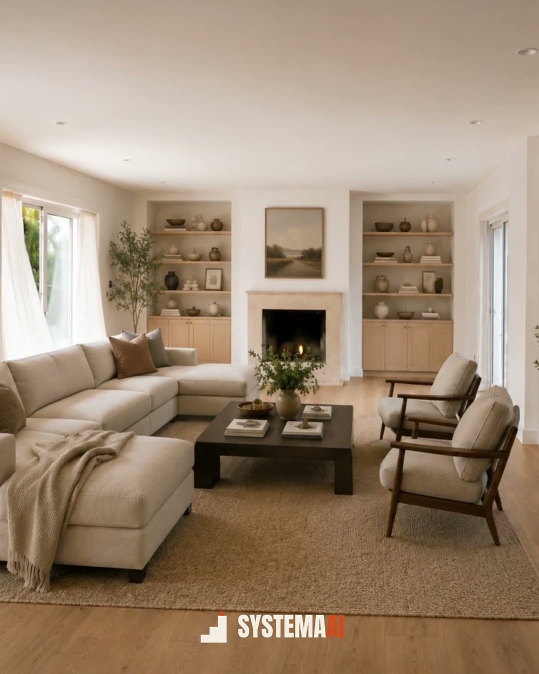 The finished living room